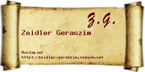 Zeidler Geraszim névjegykártya